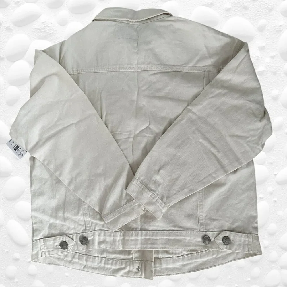 Off White Denim Jacket Boyfriend Fit M - NWT - Picture 2 of 9